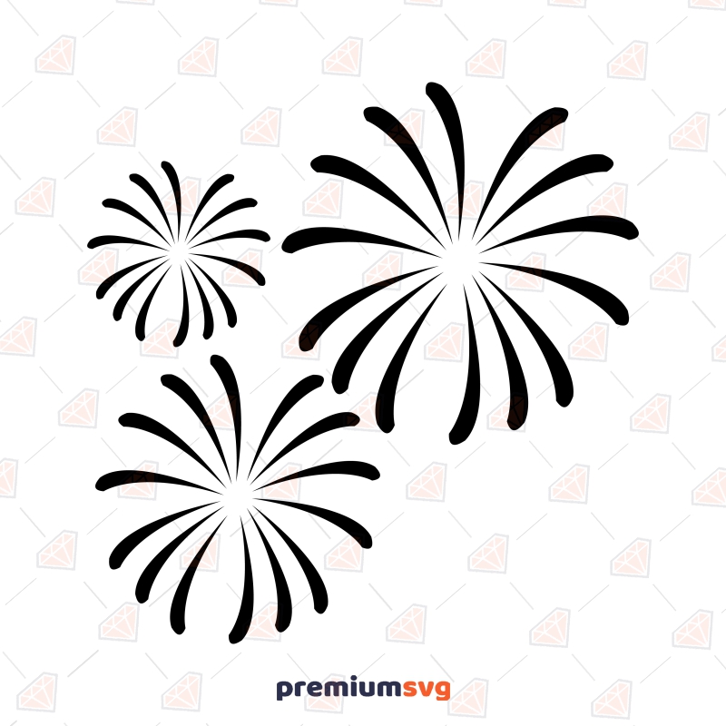 Black Fireworks SVG, Fireworks Silhouette SVG Download Birthday SVG Svg