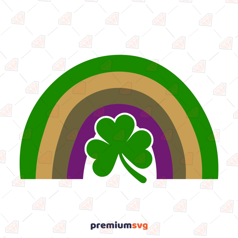 Retro St Patty Rainbow SVG, Clover SVG Instant Download St Patrick's Day SVG Svg
