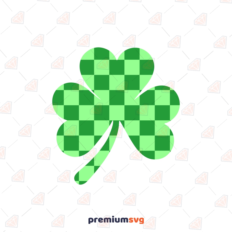 Checkered Clover Leaf SVG, Shamrock SVG Instant Download St Patrick's Day SVG Svg