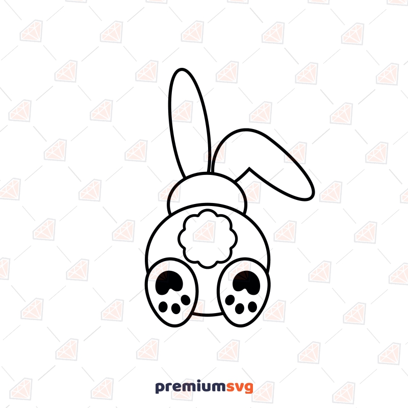 Bunny Bum Leg Outline SVG Cut File, Instant Download Easter Day SVG Svg