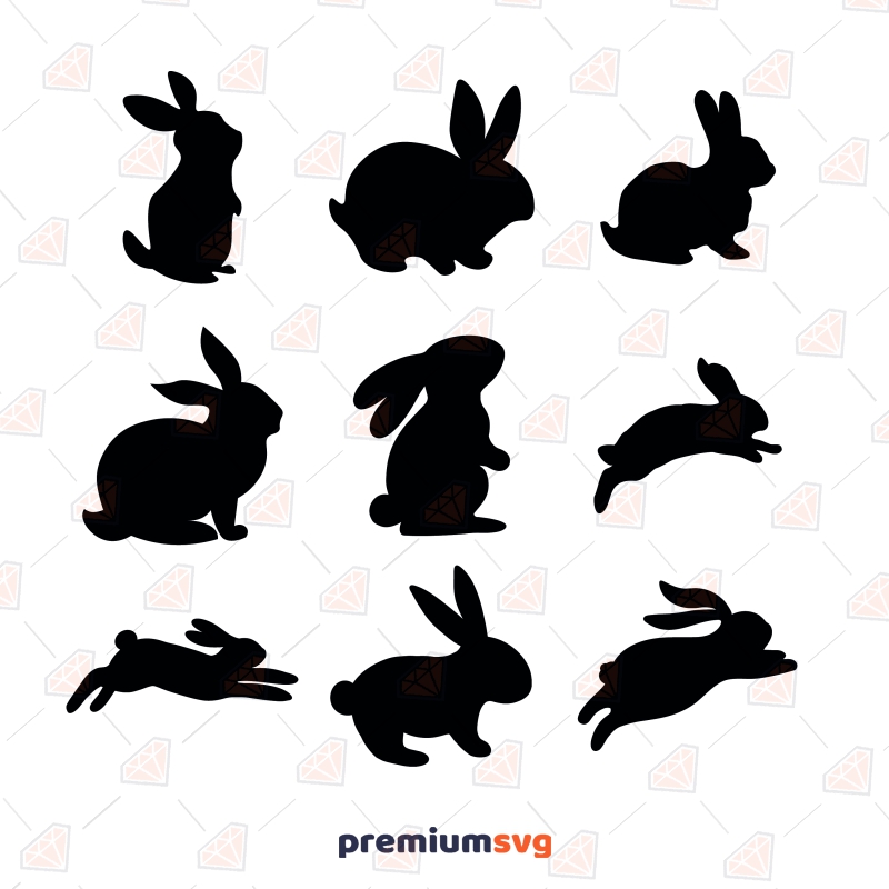 Easter Bunny SVG Bundle, Bunnies Clipart SVG Files Easter Day SVG Svg