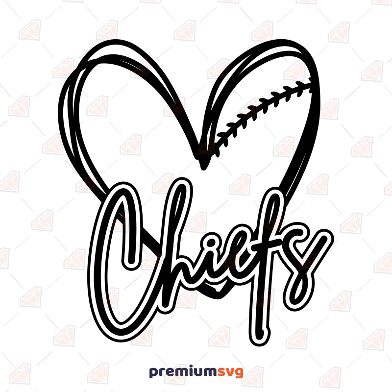 Chiefs Heart SVG, Chiefs Love SVG Digital Download