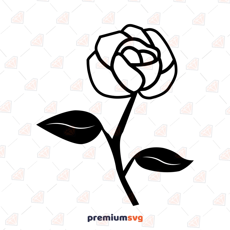 Rose Silhouette SVG, Cut and Clipart Files Flower SVG Svg
