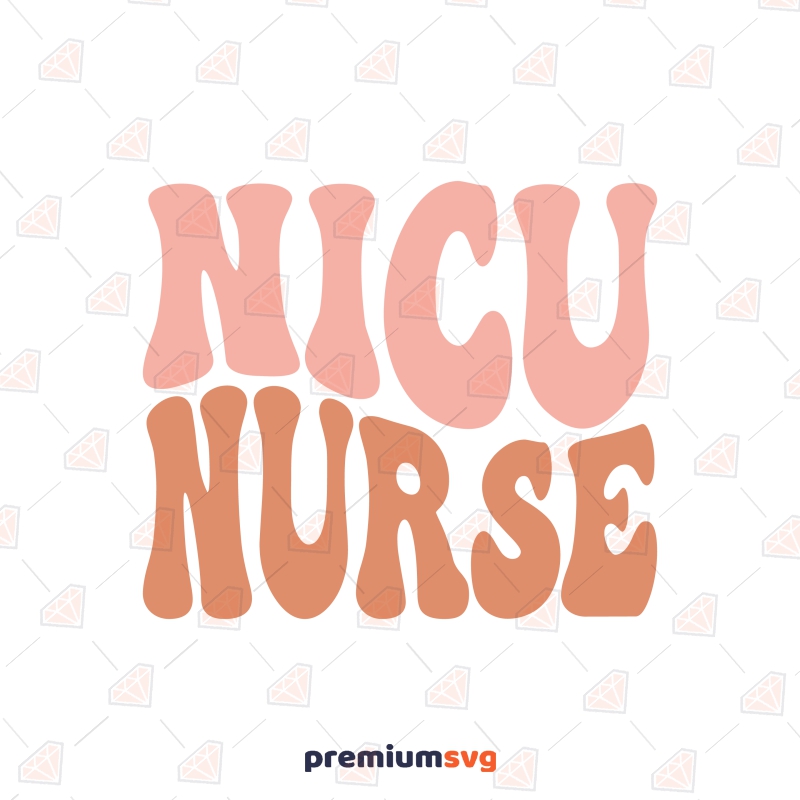 Nicu Nurse SVG Design, Retro Wavy Text SVG Nurse SVG Svg