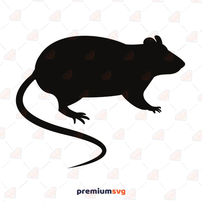 Rat Silhouette SVG, Rat Vector Digital Instant Download Wild & Jungle Animals SVG Svg