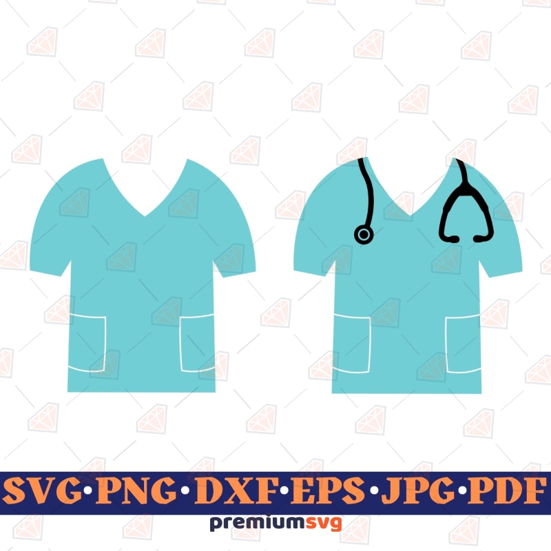 Nurse Scrubs SVG Cut Files, Vector Instant Dowload Nurse SVG Svg
