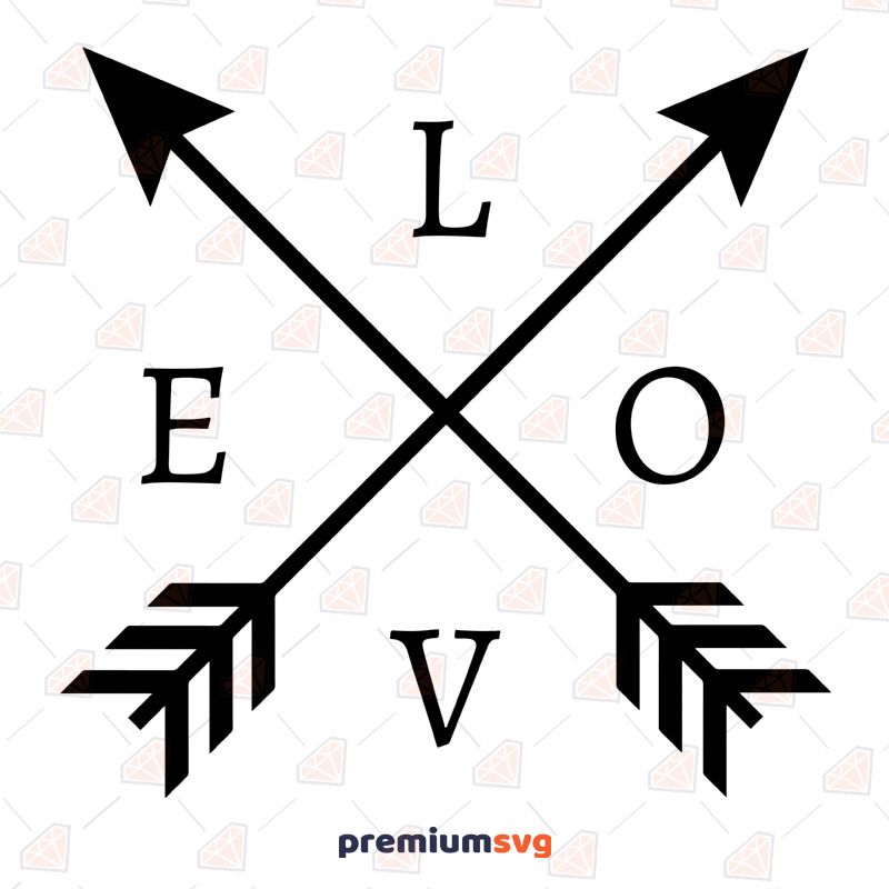 Love Arrows SVG Cut File, Instant Download Valentine's Day SVG Svg