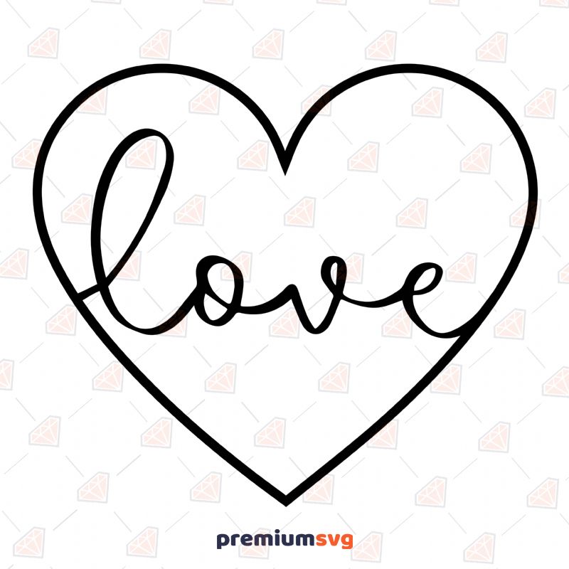 Heart Love SVG, Love Clipart SVG Instant Download Valentine's Day SVG Svg