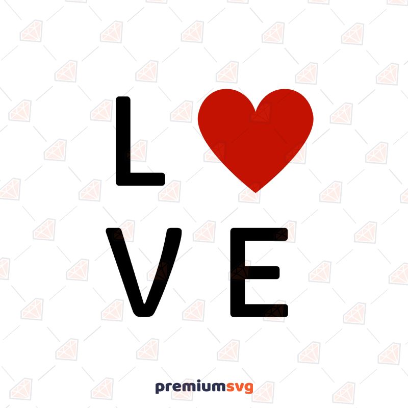 Love With Red Heart SVG Valentine's Day SVG Svg