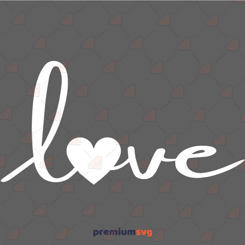 White Love Lettering SVG, Instant Download Valentine's Day SVG Svg