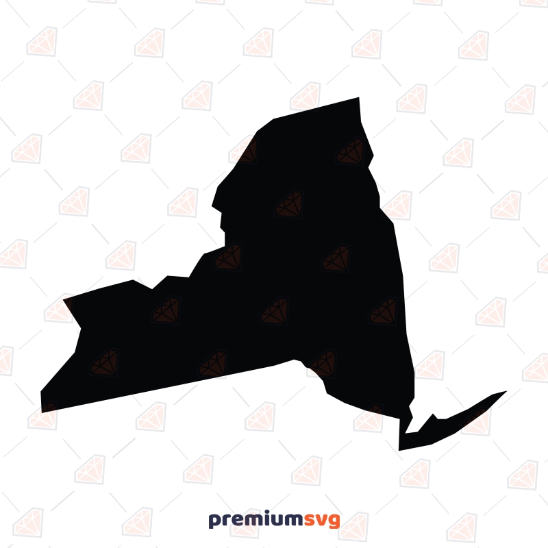 New York Map Silhouette SVG, Instant Download USA SVG Svg