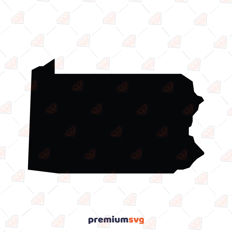 Pennsylvania Map Silhouette SVG, Cut and Clipart USA SVG Svg