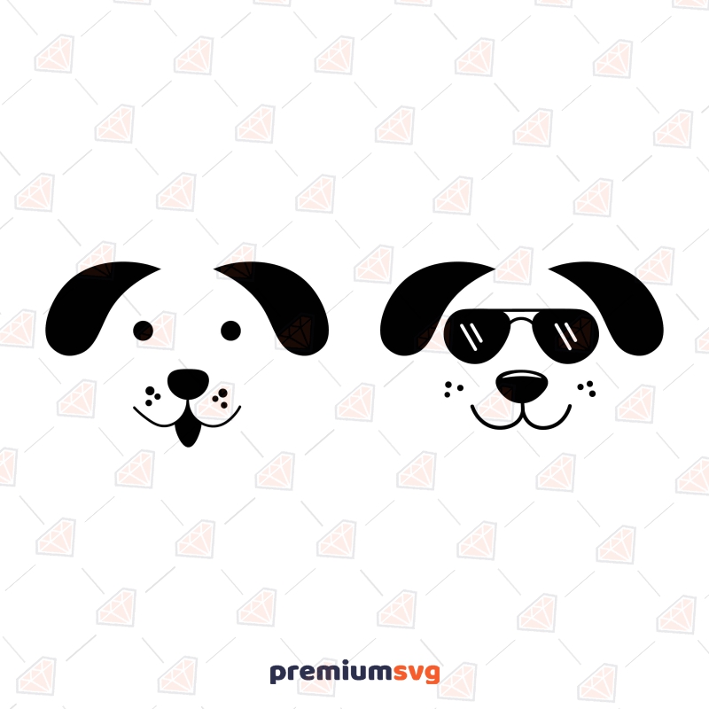 Cute Puppy Face SVG, Dog Face Cut File PremiumSVG