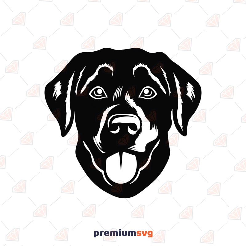 Black Lab Face Silhouette SVG, Vector File | PremiumSVG