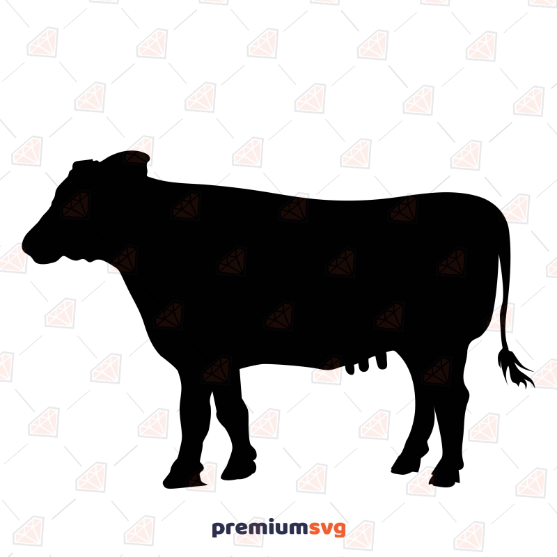 Cow Silhouette SVG, Vector and Cut File | PremiumSVG
