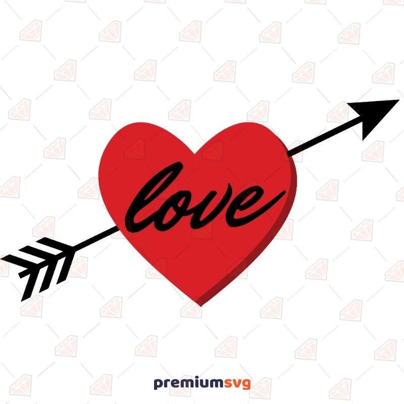 Love Heart Arrow SVG Valentine's Day SVG Svg