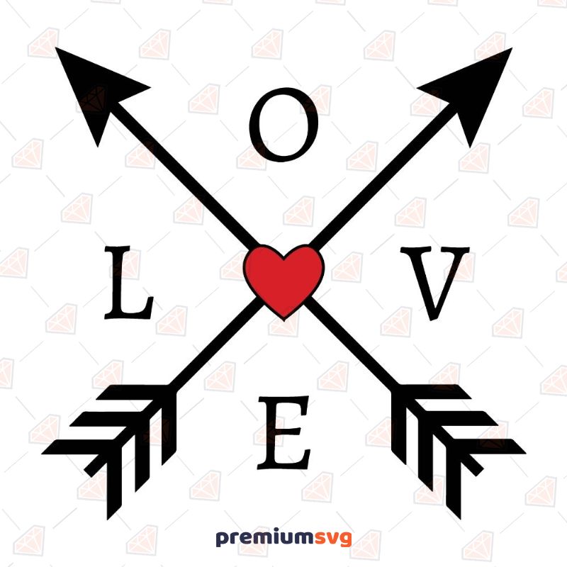 Love Arrow With Heart SVG, Valentine's Day SVG Design Valentine's Day SVG Svg