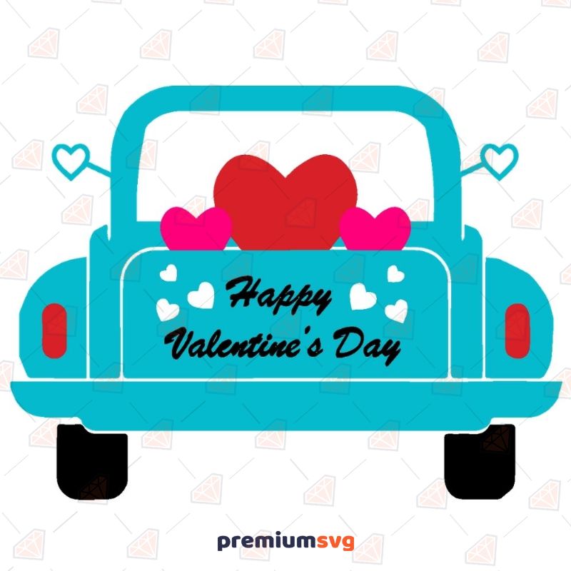 Happy Valentine's Day Truck SVG, Instant Download Valentine's Day SVG Svg