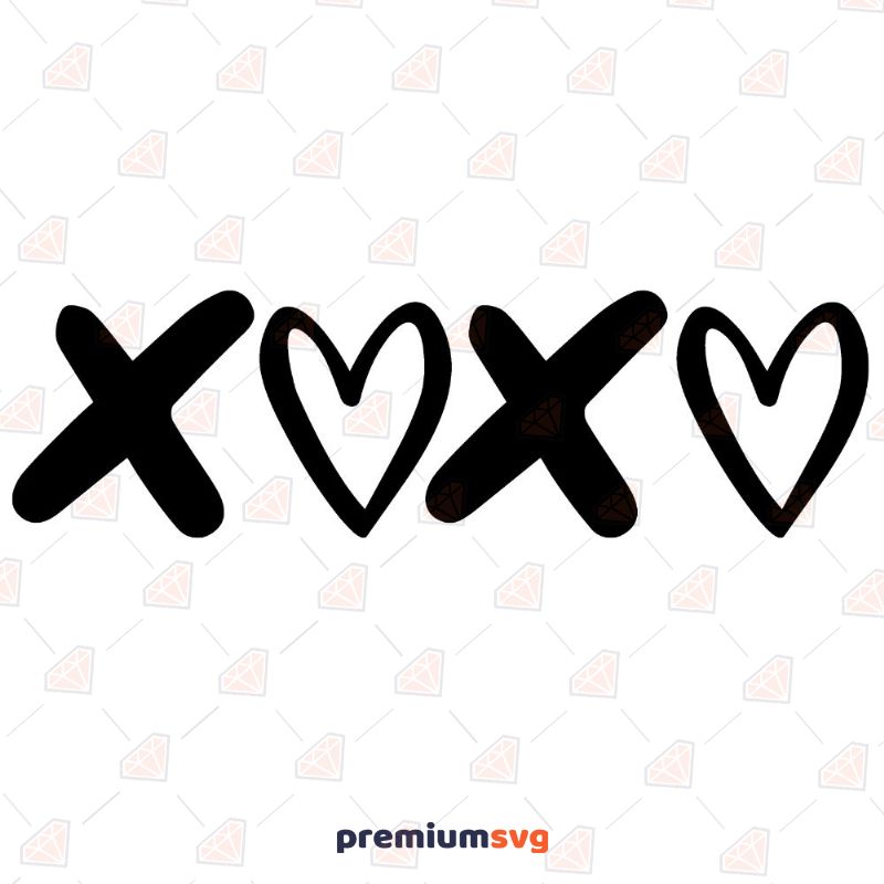 Valentine Day XOXO SVG Cut File, Heart SVG Vector Files Valentine's Day SVG Svg