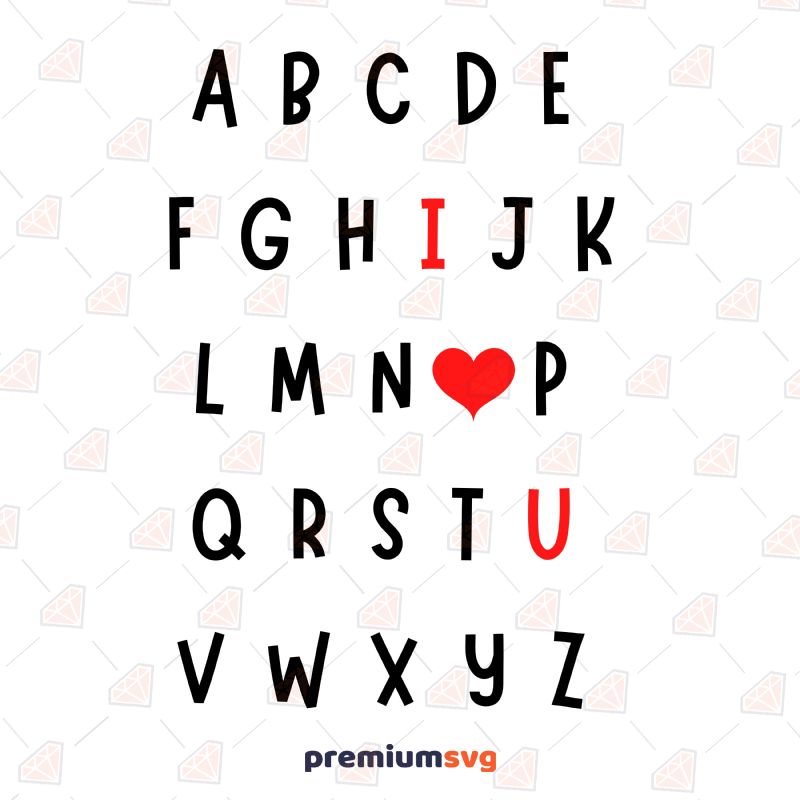 ABC I Love You SVG, Valentine SVG Heart Valentine's Day SVG Svg