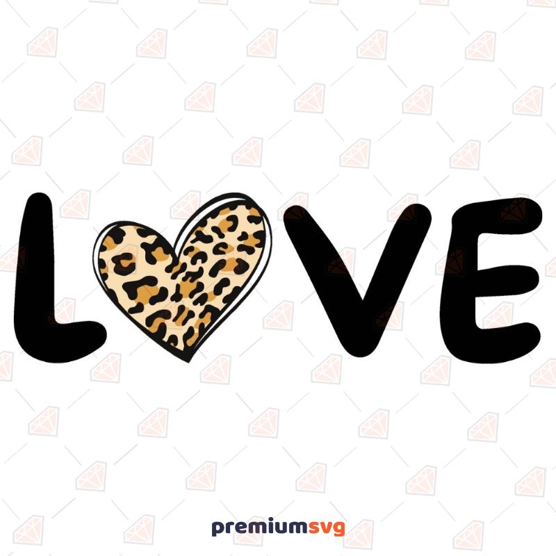 Leopard Heart Love SVG Leopard Print SVG Svg