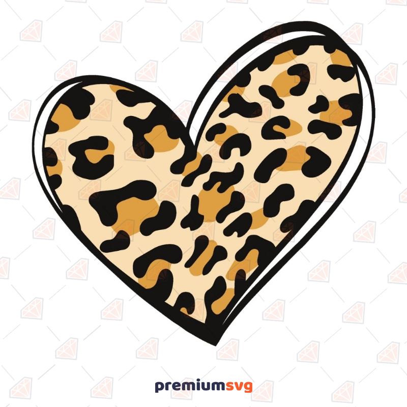 Leopard Heart SVG Leopard Print SVG Svg