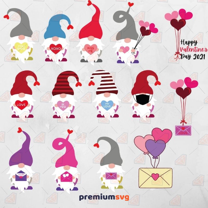 Gnomes SVG Design Bundle Valentine's Day SVG Svg