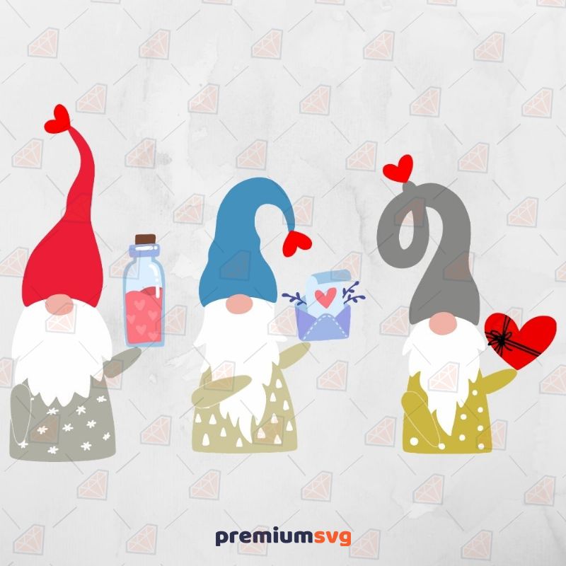 Lovely Gnomes SVG Design Valentine's Day SVG Svg