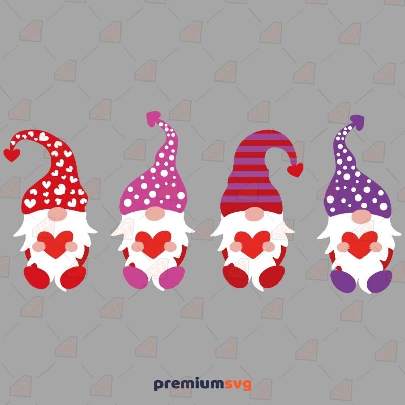 Cute Gnomes SVG, Valentine's Day SVG Digital Design Valentine's Day SVG Svg
