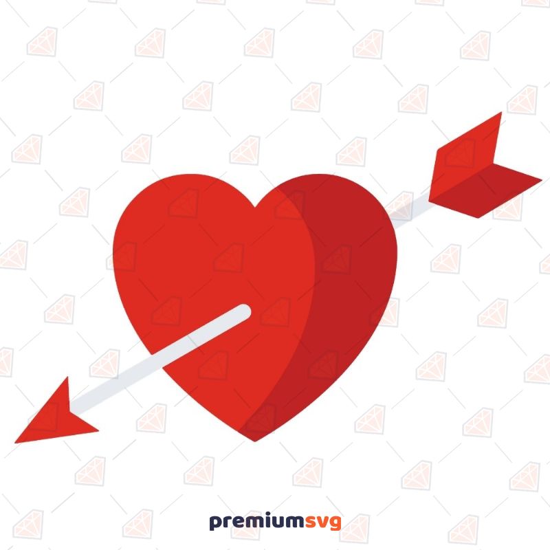 Free Heart With Arrow SVG, Free Heart Instant Download Free SVG Svg