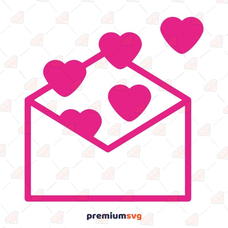 Letter with Hearts SVG, Love Letter SVG Instant Download Valentine's Day SVG Svg