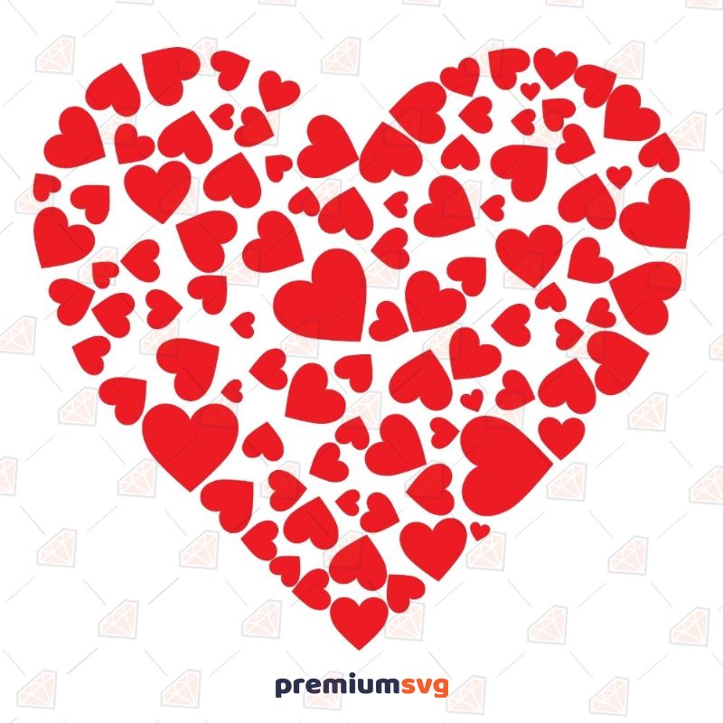 Heart Made of Hearts SVG, Valentine's Day SVG Valentine's Day SVG Svg