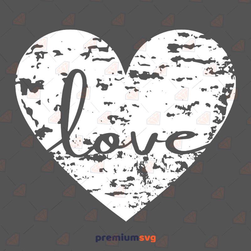 Distressed Heart SVG, Love Heart SVG Valentine's Day SVG Svg