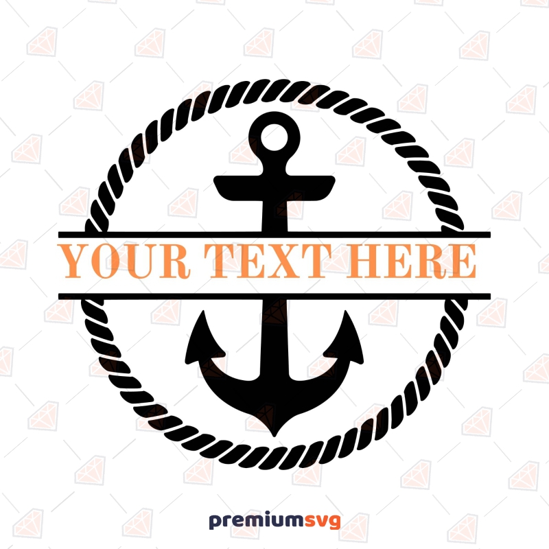 Anchor Monogram SVG, Anchor Rope SVG Sea Life and Creatures SVG Svg