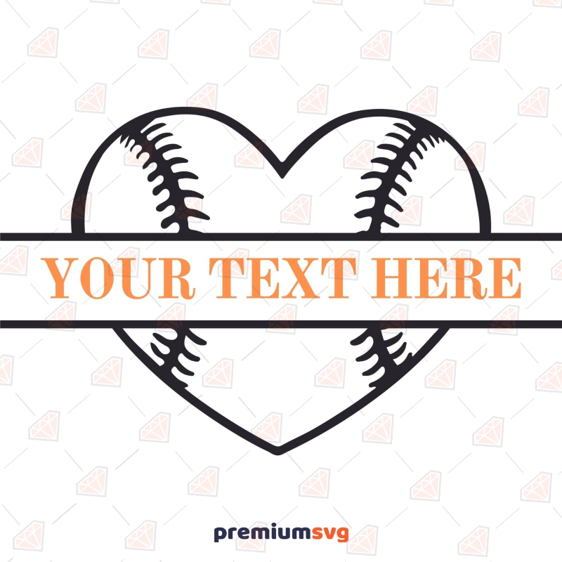 Baseball Heart Monogram SVG, Monogram Instant Download Baseball SVG Svg