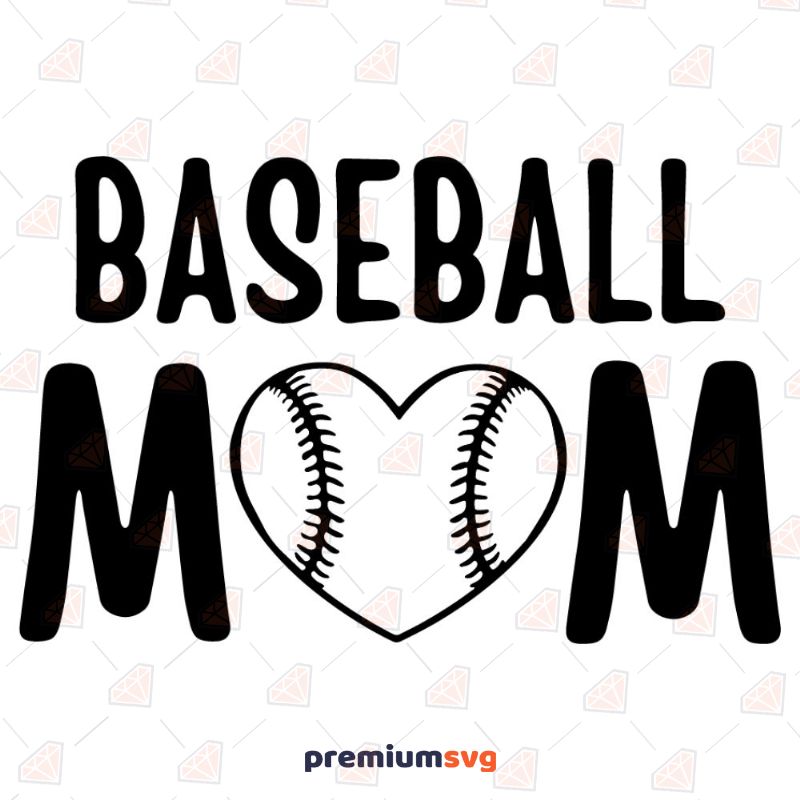 Baseball Mom Stitches Heart Svg Baseball Svg