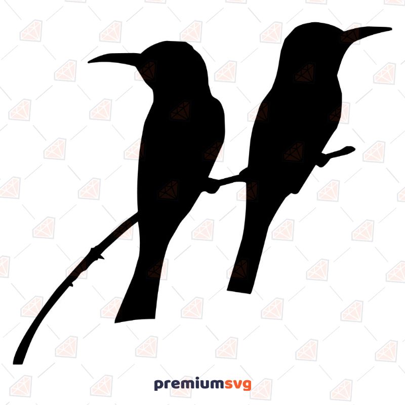Crows on Branch Silhouette, Crows SVG Instant Download Bird SVG Svg