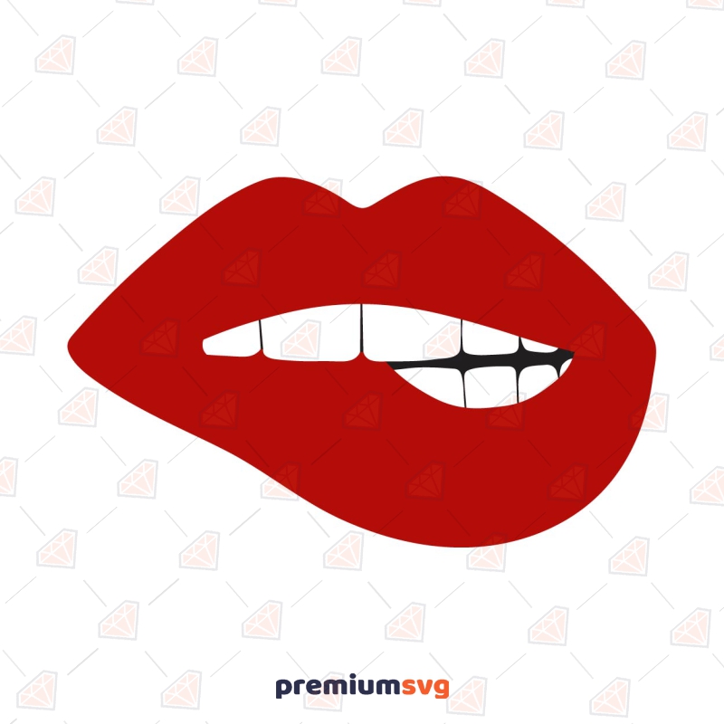Biting Lips SVG, Lips SVG Cut Files Instant Download Vector Illustration Svg