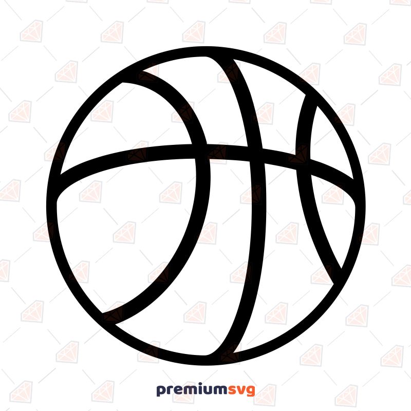Black Basketball Outline SVG, Basketball Instant Download Basketball SVG Svg