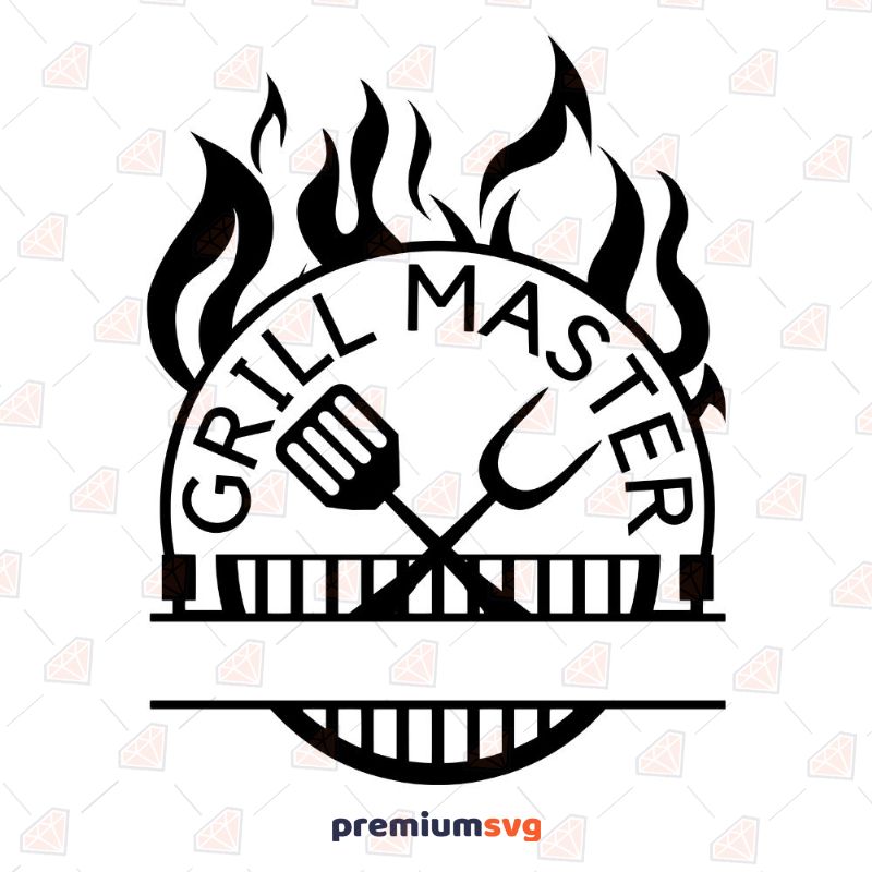 Black Grill Master Monogram SVG Father's Day SVG Svg