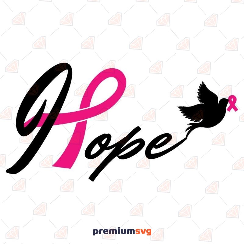Black Hope With Bird SVG Cut File Cancer Day Svg