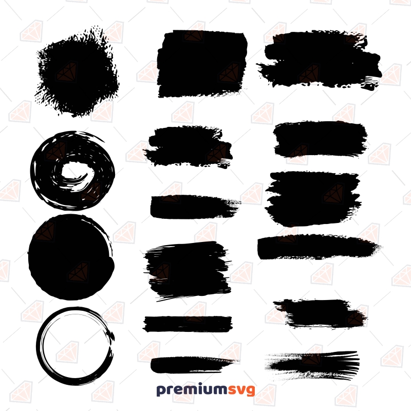 Black Paint Brush Strokes SVG Shapes Svg
