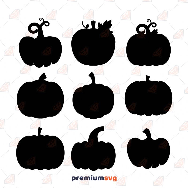 Black Pumpkin SVG Bundle, Pumpkin Bundle SVG Instant Download Halloween SVG Svg
