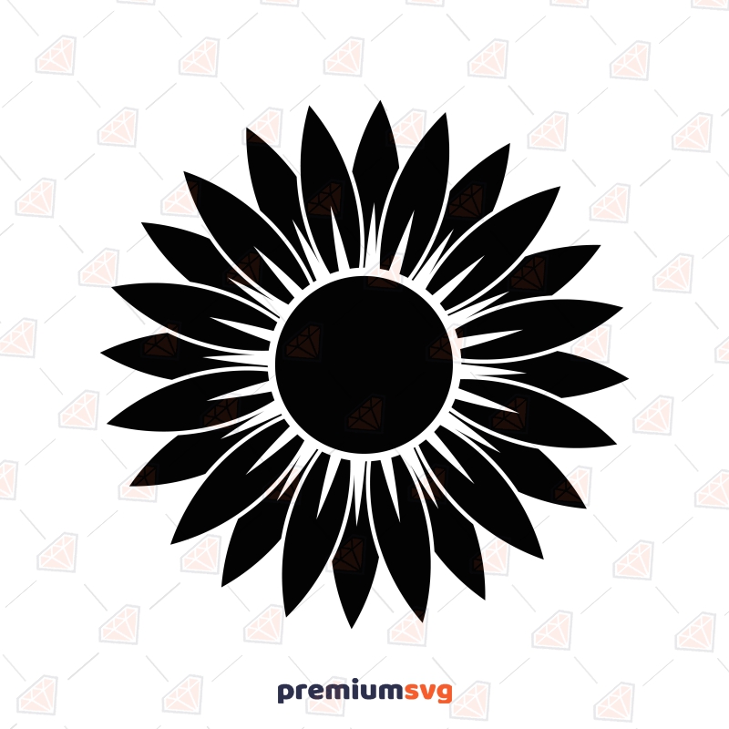 Black Sunflower SVG Cricut File, Sunflower Clipart Sunflower SVG Svg