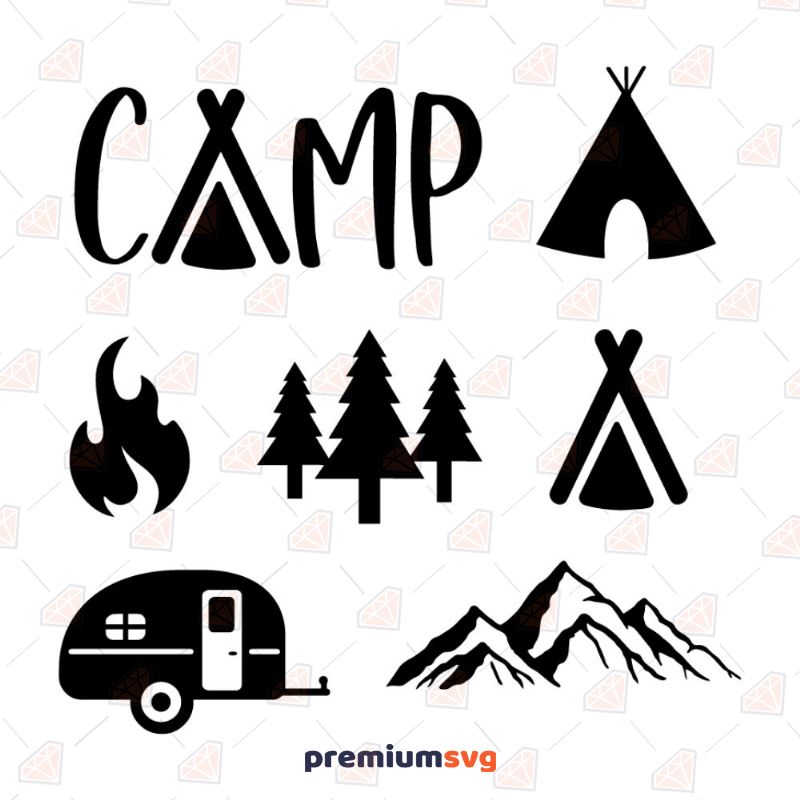 Camp Bundle SVG, Camp Bundle Vector Instant Download Camping SVG Svg