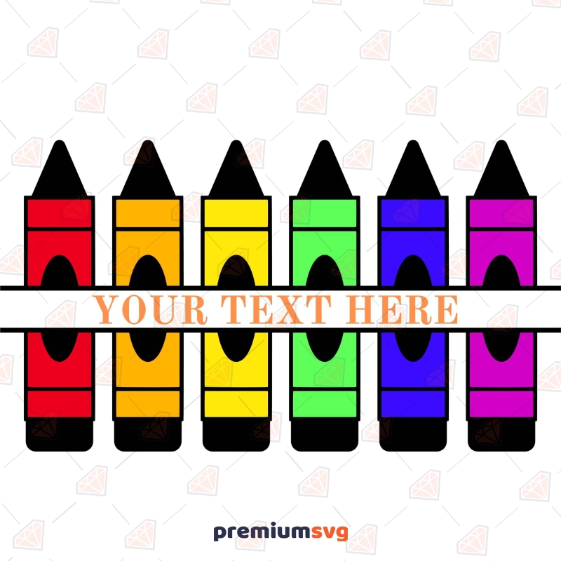 Colorful Crayon Monogram SVG Teacher SVG Svg