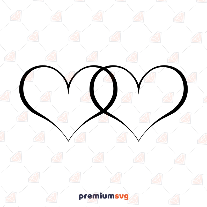 Couple Heart SVG, Love Hearts SVG Clipart Valentine's Day SVG Svg