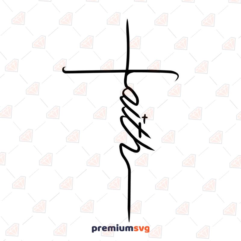 Faith Cross SVG Cut File, Faith Instant Download Christian SVG Svg
