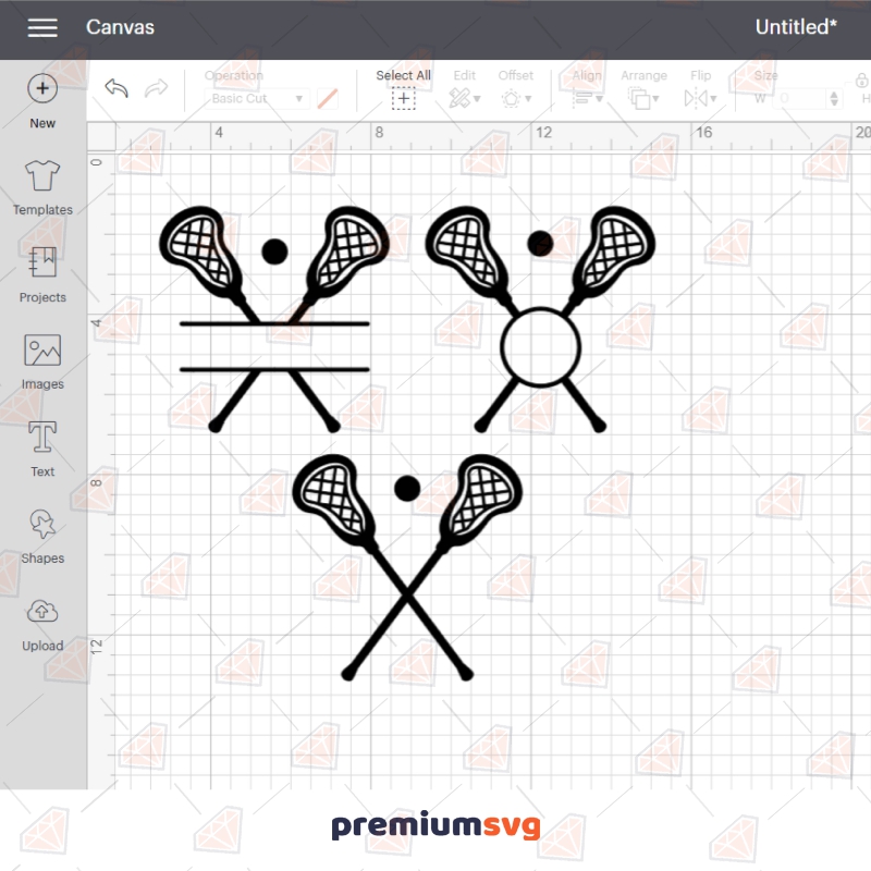 Crossed Lacrosse Sticks Monogram Bundle SVG Cut Files PremiumSVG