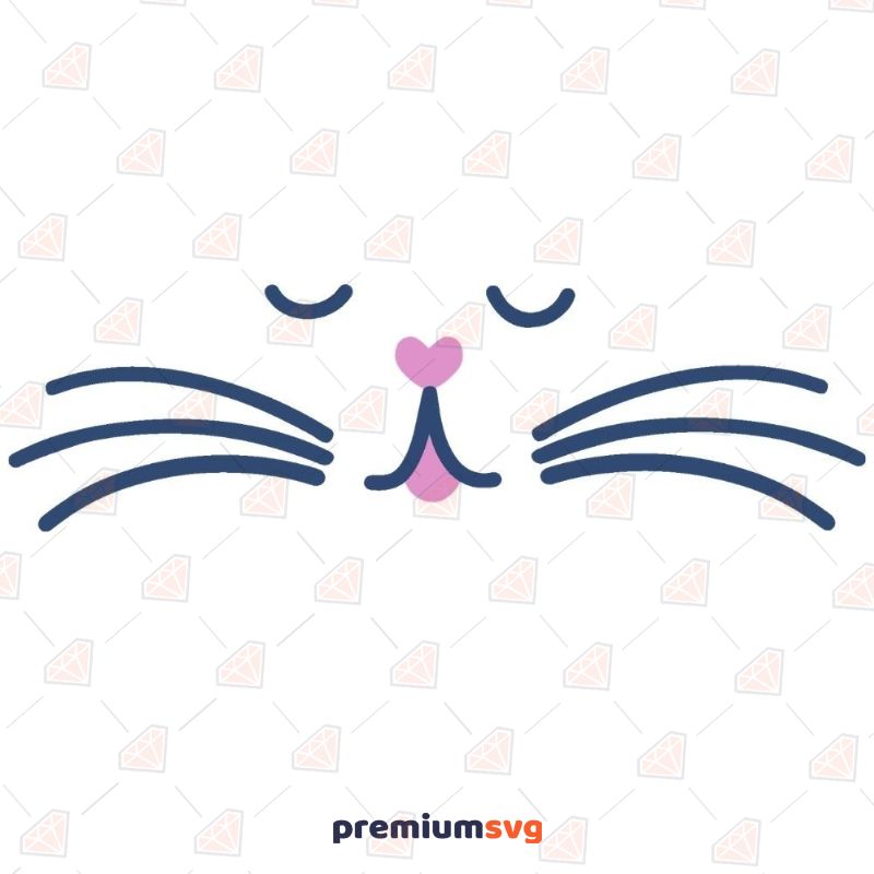 Cute Cat Face SVG, Cat Design Vector Instant Download Pets SVG Svg